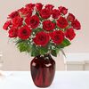 24 Red Roses with baby's breath