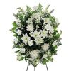 All White Funeral Standing Spray b2550