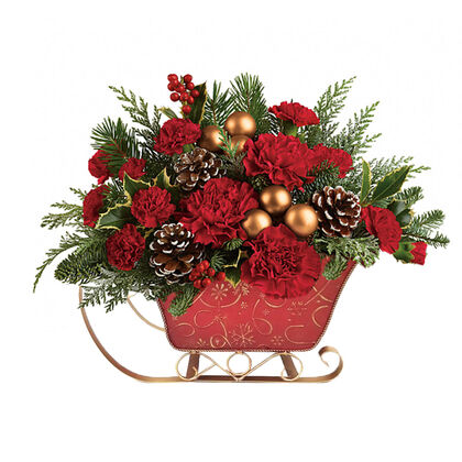 Rosy Sleigh Flower Bouquet b6039 | Flower Delivery | Flower Shop